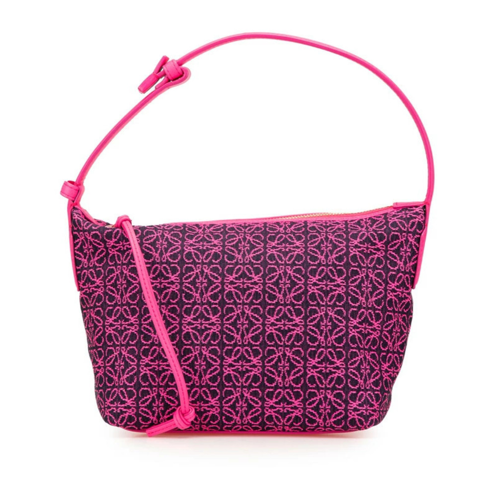 Loewe Anagram Cubie Bag Handbag Neon Pink Leather Jacquard
